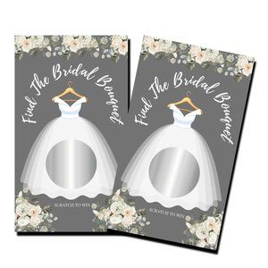Bridal Shower Games - Find The Bridal Bouquet - 50 Scratch Off Cards - Party